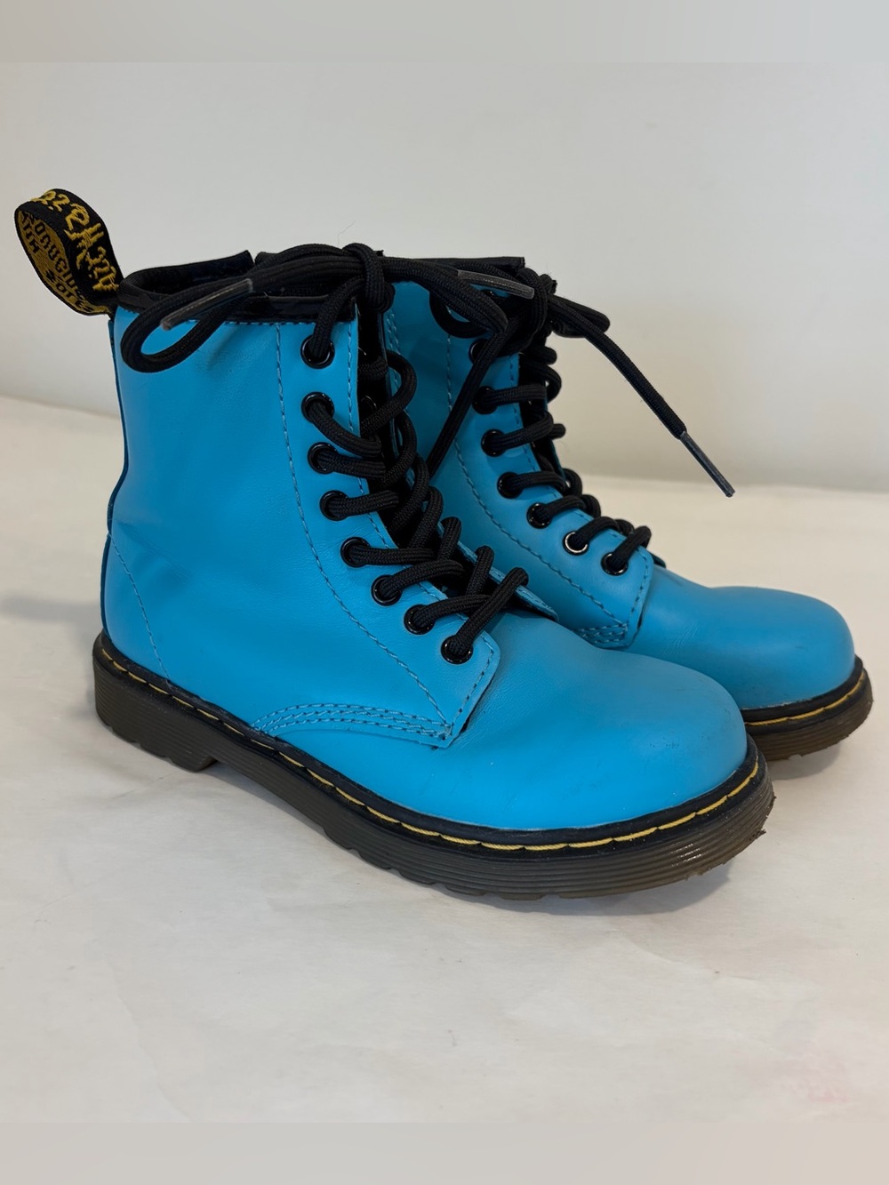 DR. MARTENS GIRLS DELANEY BLUE AQUA BOOTS SIZE UK 10 /US 11